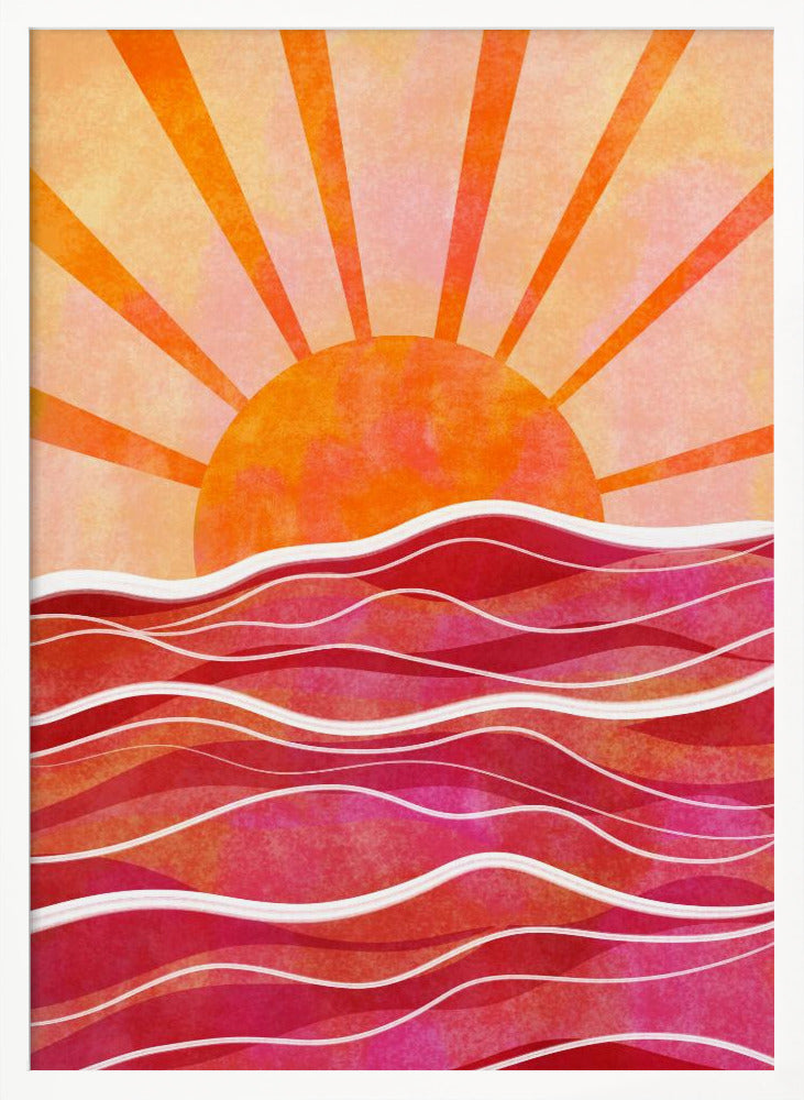 Sea Sunset Pink Poster