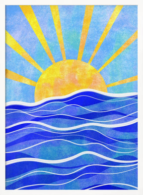 Sea Sunset Blue Poster