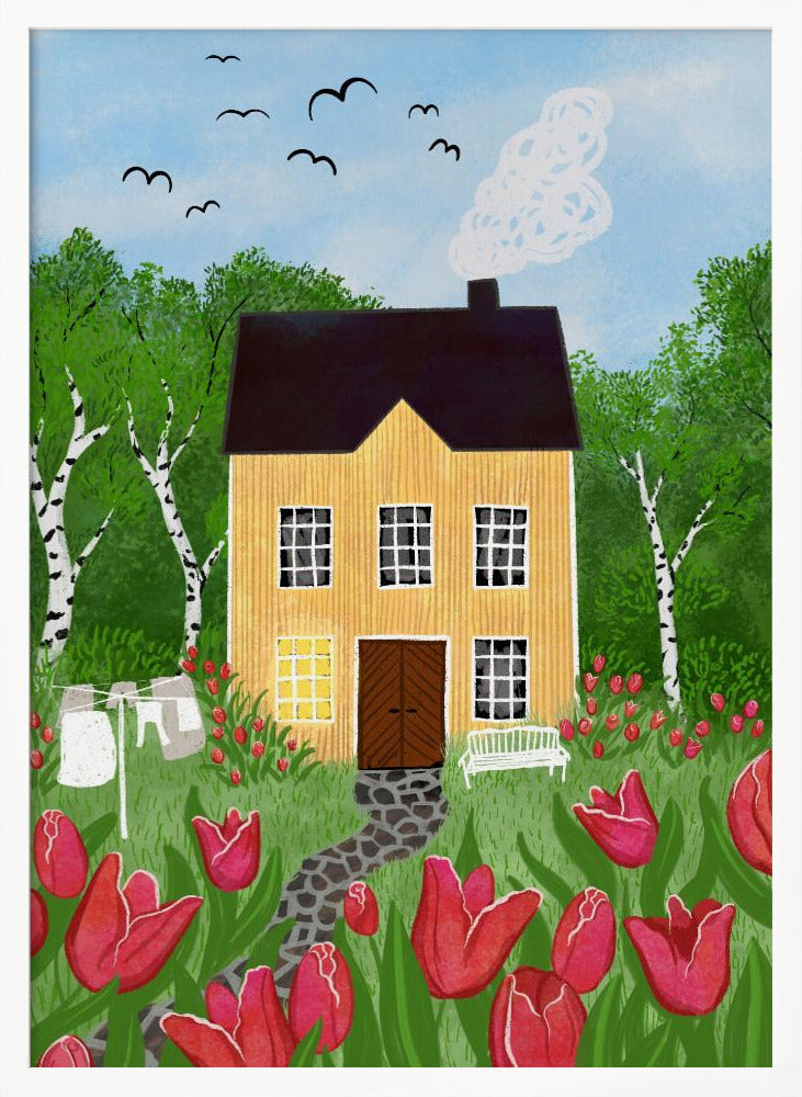 The Tulip House Yellow Poster