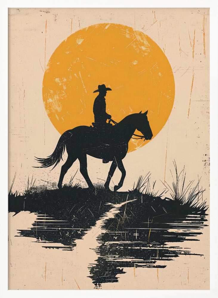 Cowboy In the Sunset Poster