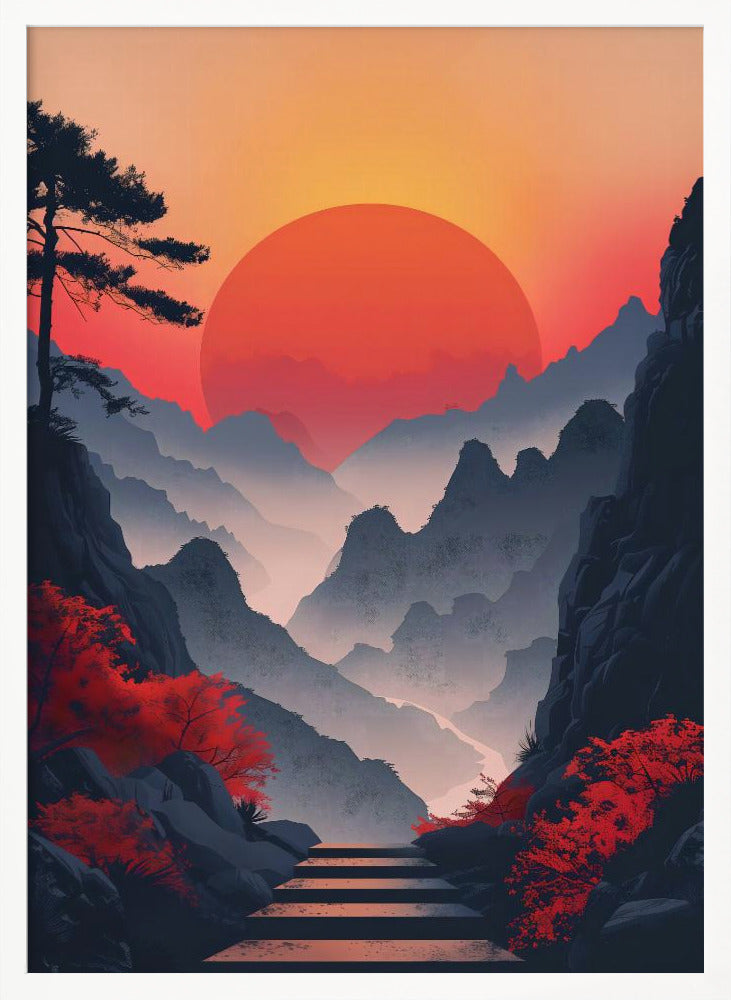 Sunset In the Mountains Poster