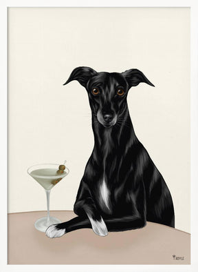 Classy Greyhound with Martini Poster