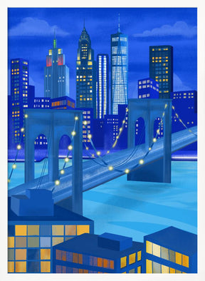 New York At Night Poster