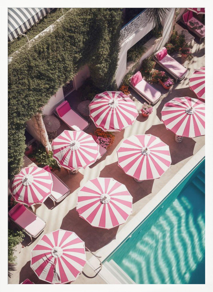 Glam Pool Pink Umbrella Poster