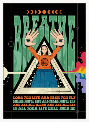 Breathe Lyrics Psychedelic Poster