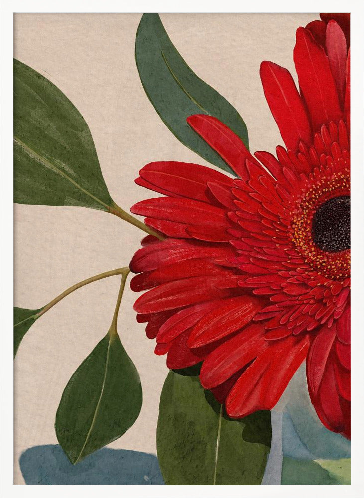 Red Gerbera Daisy Detail2 Poster