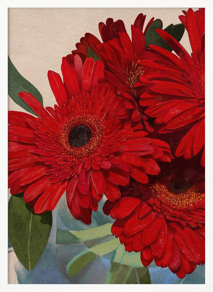 Red Gerbera Daisy Detail 3 Poster