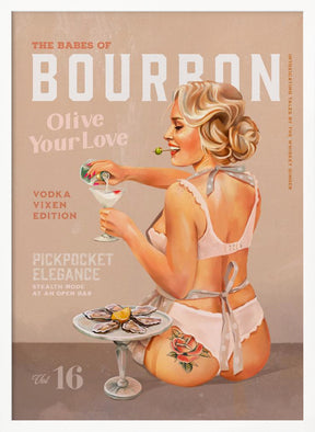 Bourbon Babe Vol 16 Vintage Vodka Martini Pin Up Girl Poster