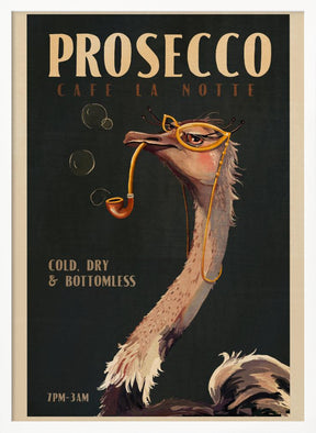 Art Deco Prosecco Wall Art Of An Ostrich Poster