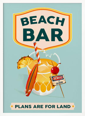 Beach Bar Summer Tropical Cocktail Bar Art Poster