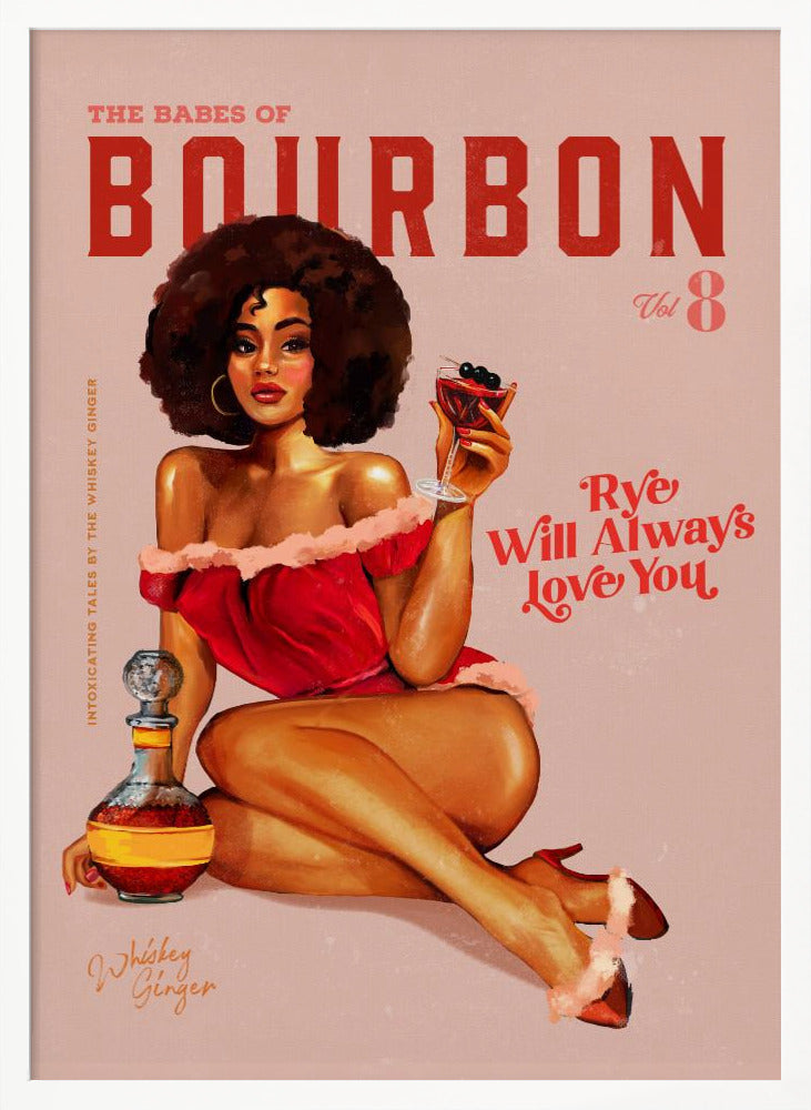 Babes of Bourbon Vol 8 Vintage Pinup Girl With Afro Poster