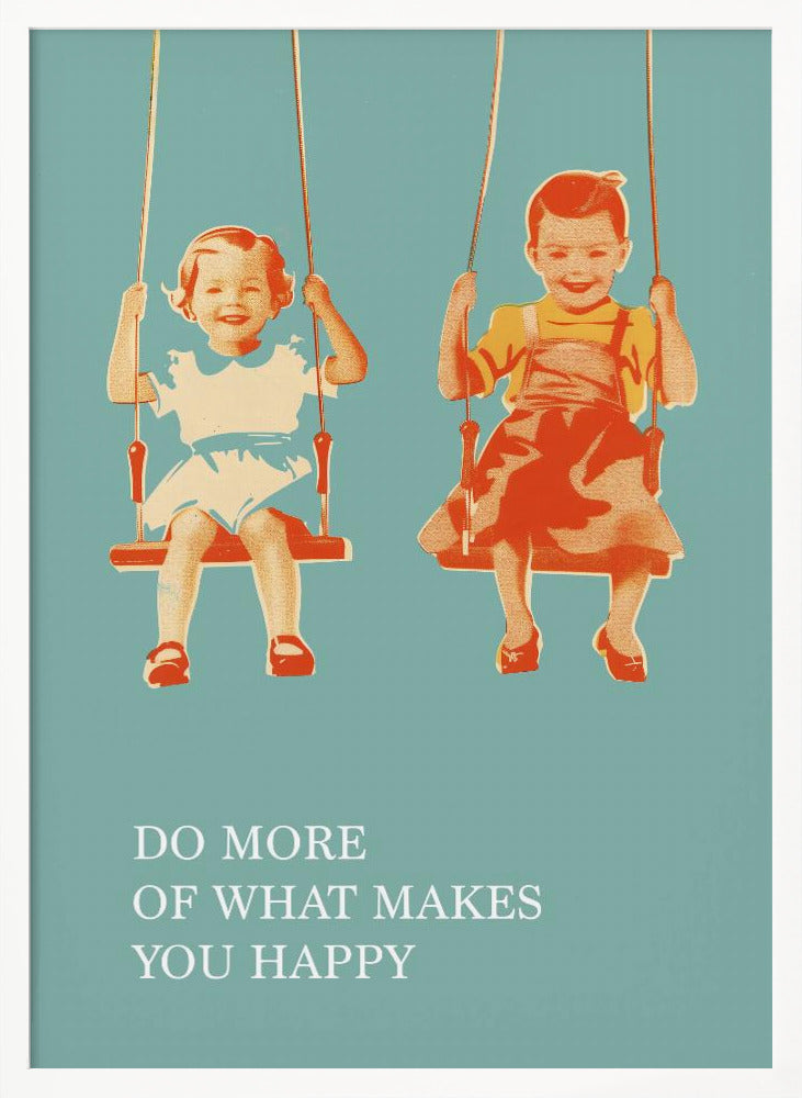 Two Little Girls On Swings Poster