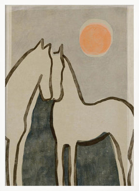 Horses at sunset Poster