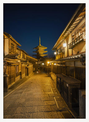 Historic Kyoto with Yasaka Pagoda in the evening Poster