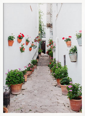 White Floral Street Poster