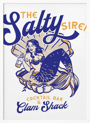 Salty Siren Cocktail Bar &amp; Clam Shack Mermaid Poster