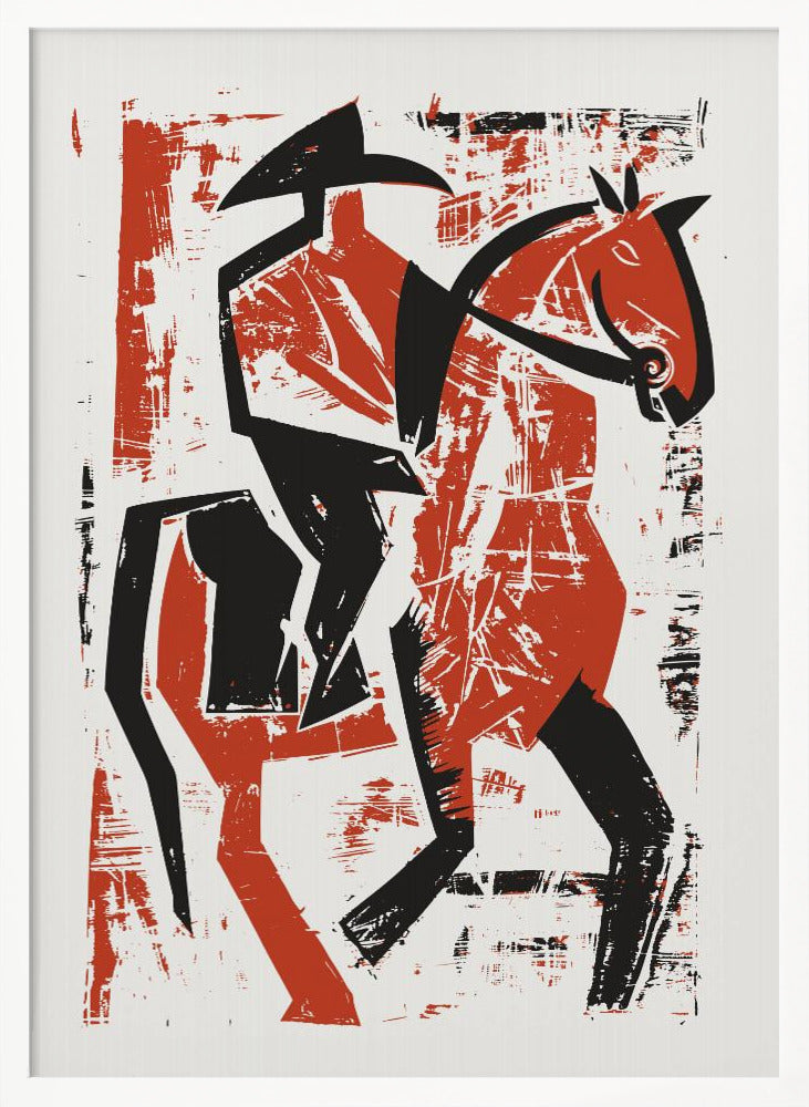 Abstract Horse Rider Poster