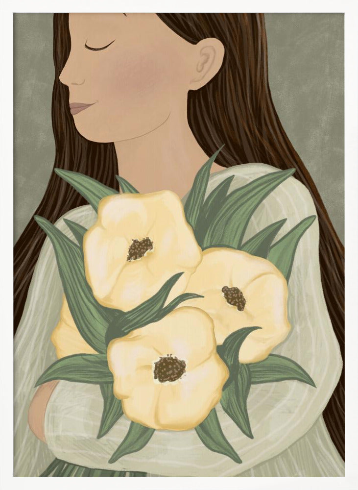 Pale Yellow Flowers Poster