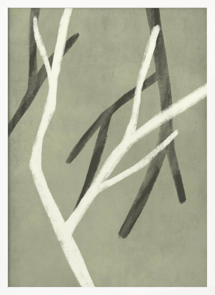 Twigs On Sage Green 1 Poster