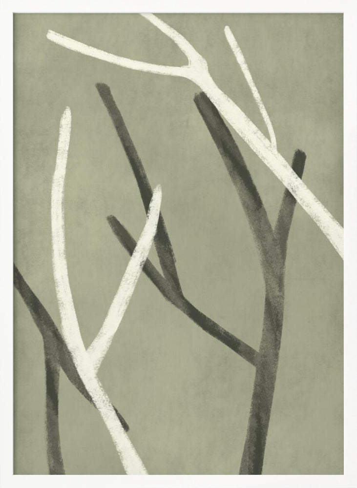 Twigs On Sage Green 2 Poster