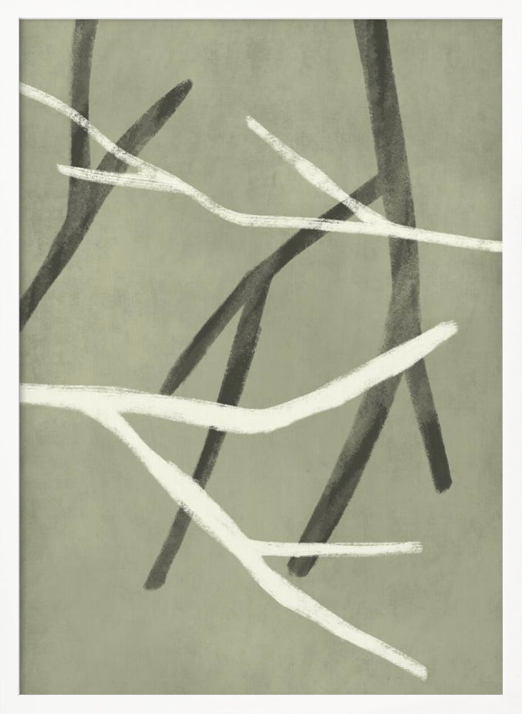 Twigs On Sage Green 4 Poster