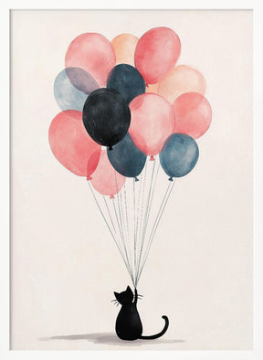 The Cat and the Balloons Poster