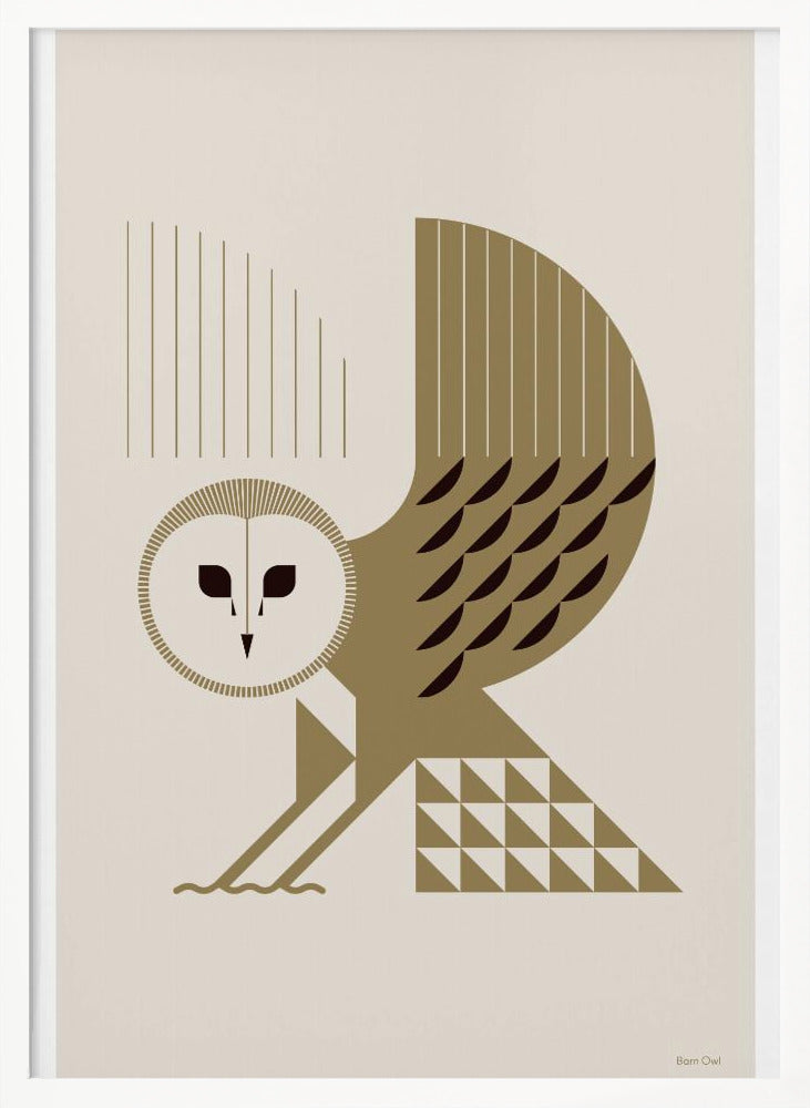 Golden Animals - Barn Owl (White) Poster