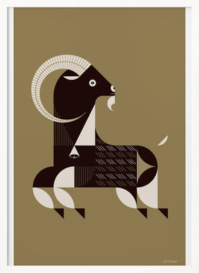 Golden Animals - Kri Kri Goat (Gold) Poster