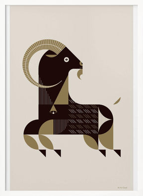 Golden Animals - Kri Kri Goat (White) Poster