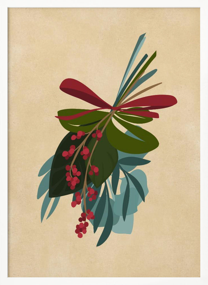 Thea holiday bouquet in sepia Poster