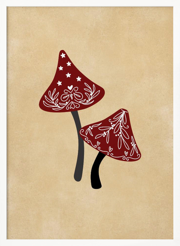 Iced mushrooms red/tan Poster