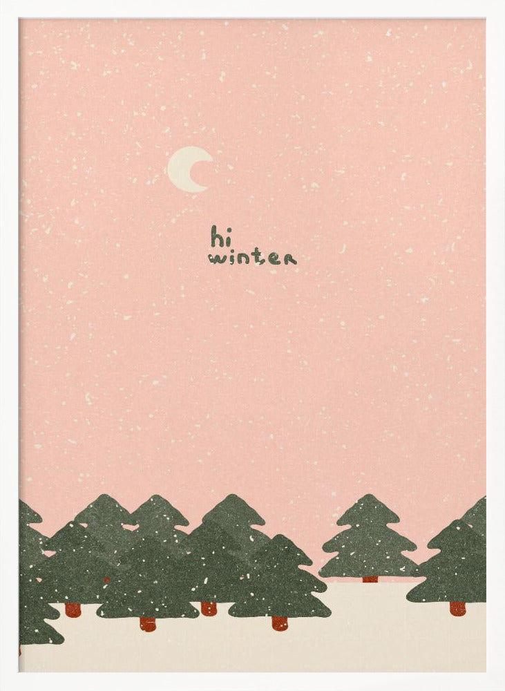 Magical snowfall in the forest. Hello winter Poster
