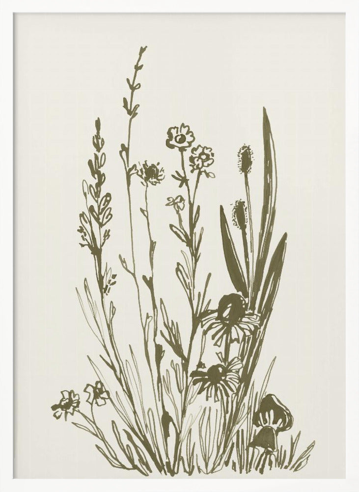 Wildflowers ink sketch Poster