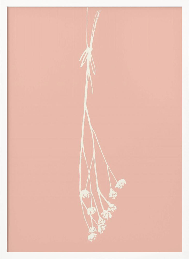 Gypsophila ink sketch I (cream, pink) Poster