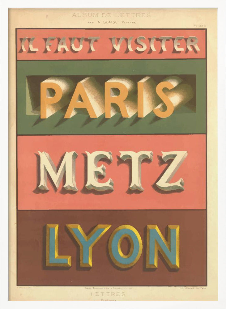 Paris Metz Lyon Poster