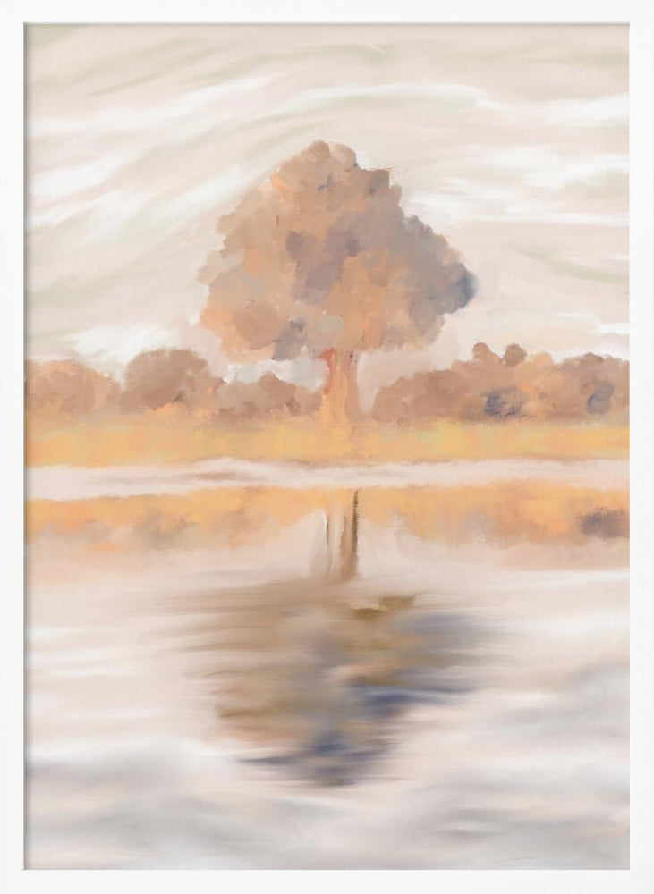 Sovereign Reflections of the Jackalberry Tree, Caprivi, Botswana Poster