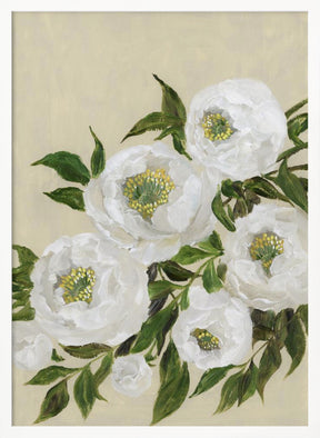 Evadne peonies in beige Poster