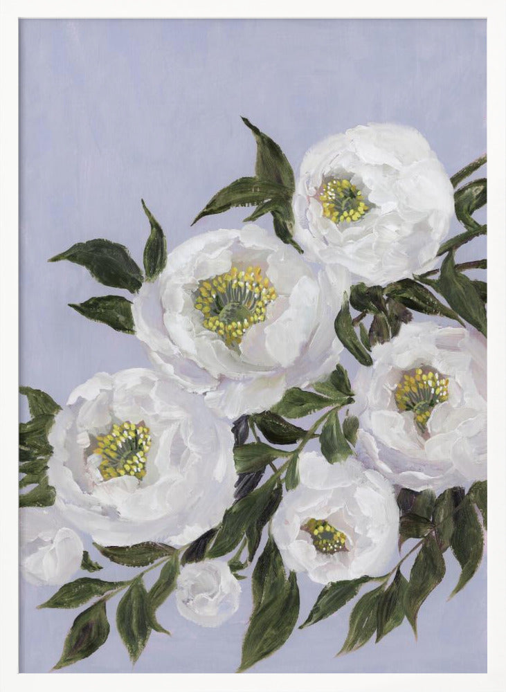 Evadne peonies in lilac Poster