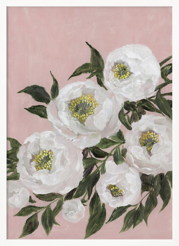 Evadne peonies in pink Poster