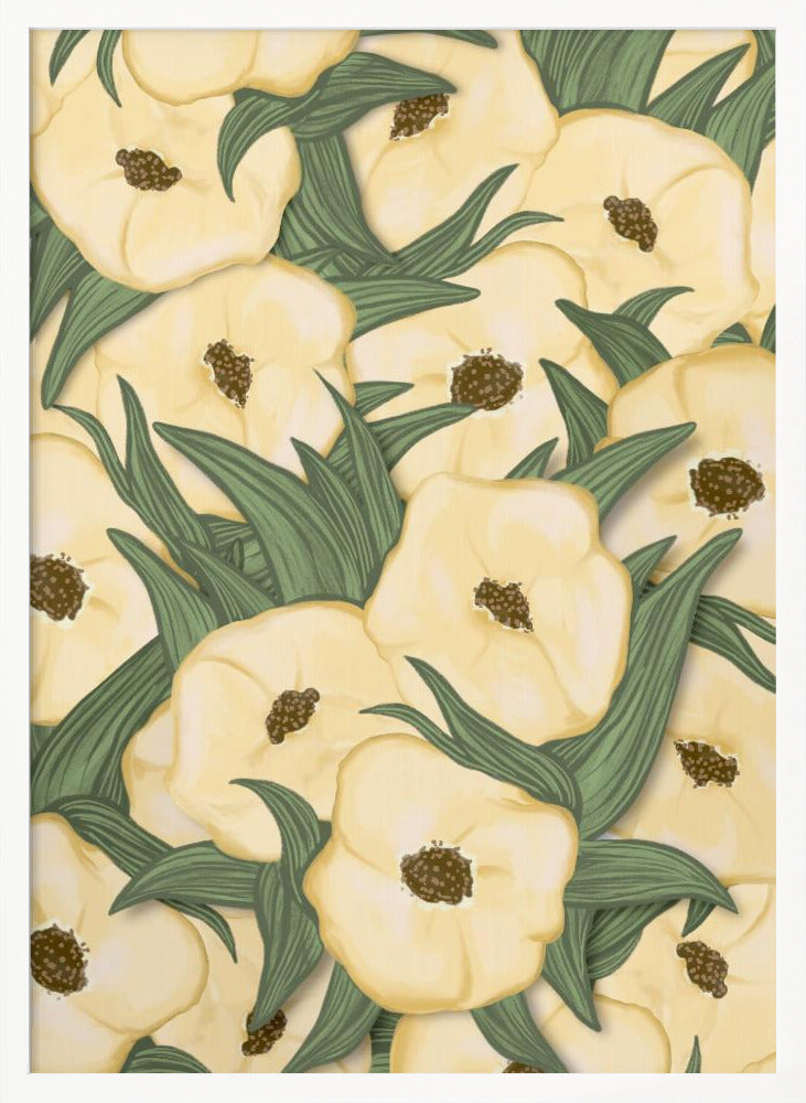 Yellow poppies Poster