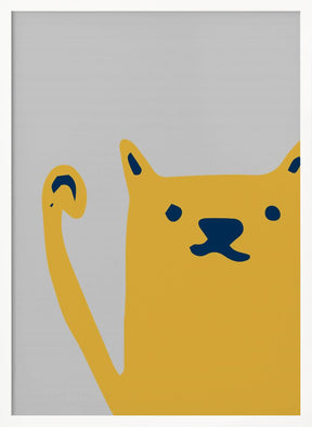 Cute Cat Yellow Poster