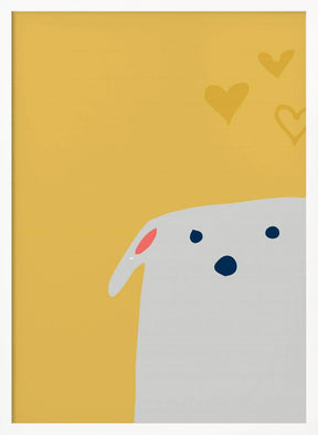 Cute Dog Yellow Poster