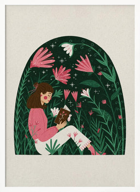 Reading in a Dome of Plants Poster