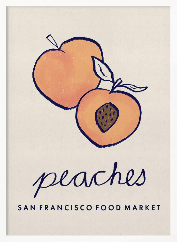 Food Art - Peaches San Francisco Food Market Poster