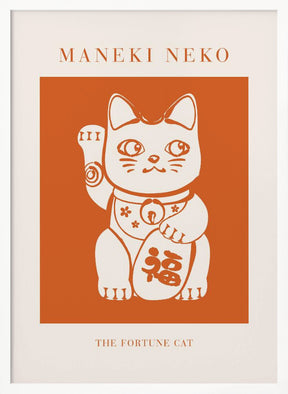 Maneki-neko Cat Orange Poster