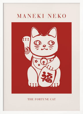 Maneki-Neko Cat Red Poster