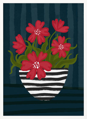 Striped Vase Poster