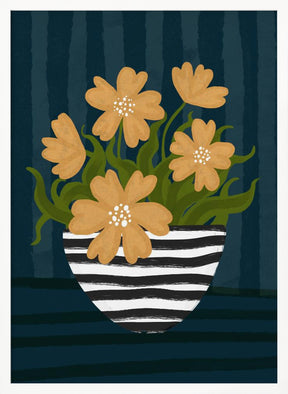 Striped Vase Poster