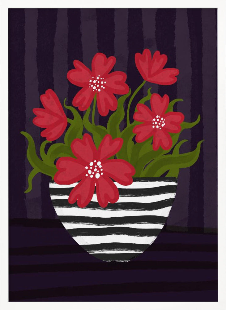 Striped Vase Poster