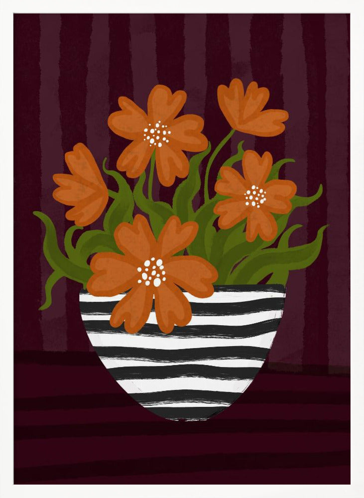 Striped Vase Poster